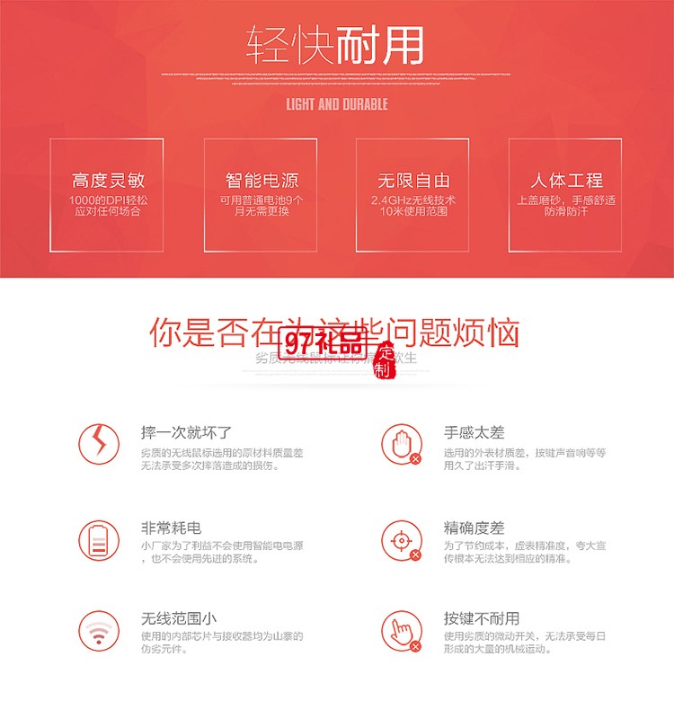 雷柏?zé)o線鼠標  廣告鼠標 齊魯制藥定制案例