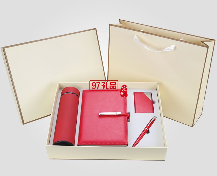 商務(wù)四件套 平裝本 保溫杯 筆 名片盒 優(yōu)來(lái)測(cè)定制LOGO