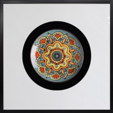 立體實(shí)物陶瓷盤軟裝樣板房有框掛畫