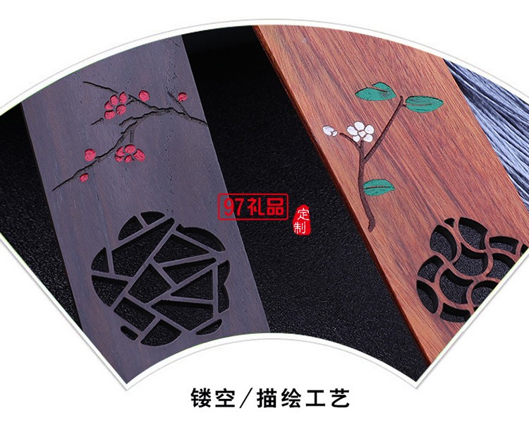 特色黑檀木對(duì)書簽 典雅木質(zhì)禮品 可加logo刻字 巫山滄海紫檀書簽