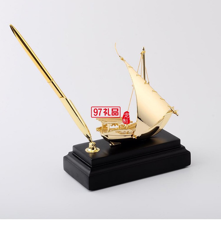 一帆風順商務(wù)擺件金屬帆船高檔紀念品送客戶工藝品