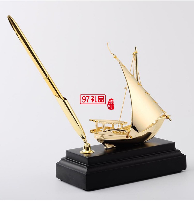 一帆風順商務(wù)擺件金屬帆船高檔紀念品送客戶工藝品