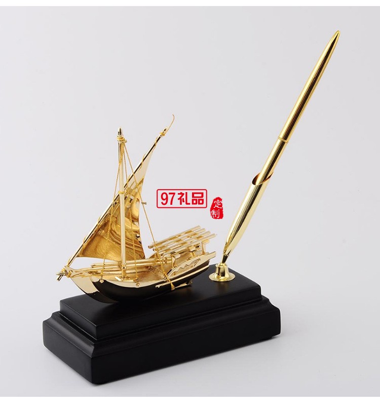 一帆風順商務(wù)擺件金屬帆船高檔紀念品送客戶工藝品