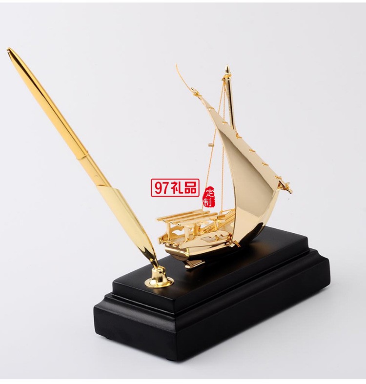 一帆風順商務(wù)擺件金屬帆船高檔紀念品送客戶工藝品