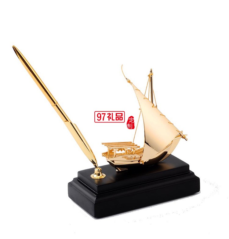 一帆風順商務(wù)擺件金屬帆船高檔紀念品送客戶工藝品