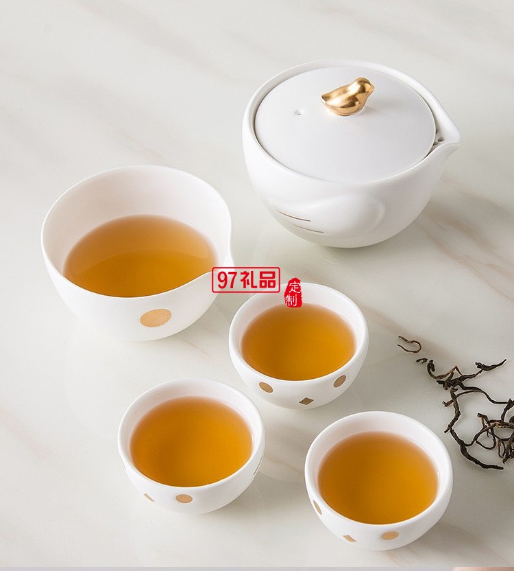 快樂(lè)旅途小鳥套裝公道杯便攜茶具套裝logo定制商務(wù)禮品