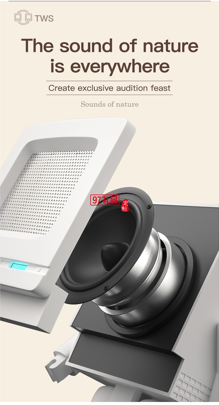  USB充電迷你藍牙小音箱 復(fù)古機器人音箱定制公司廣告禮品