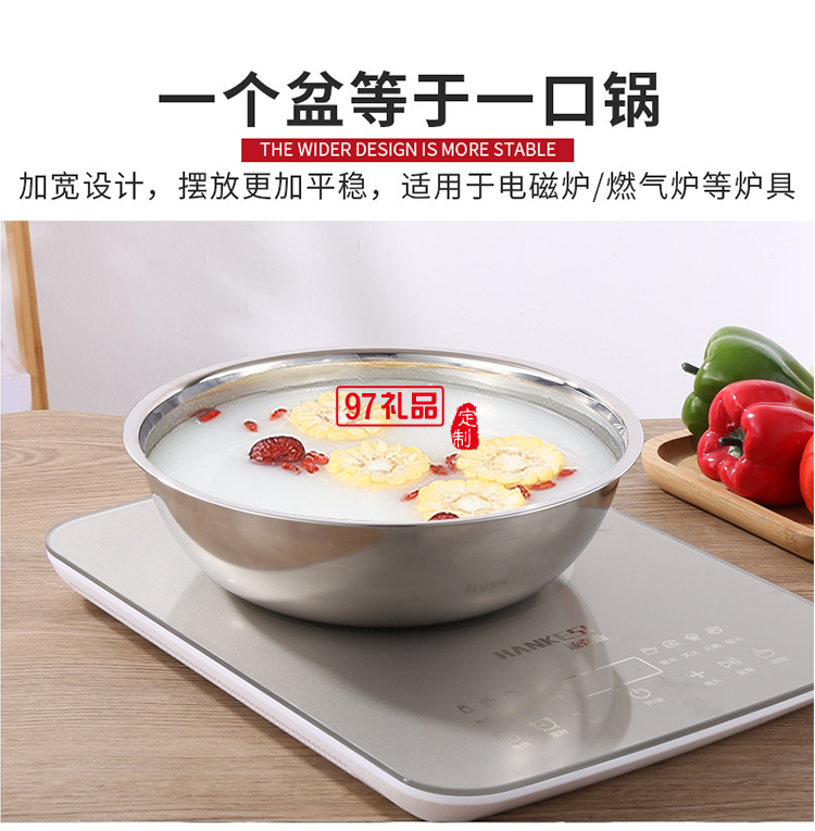 無(wú)磁不銹鋼淘米盆三件套 加厚廚房多用盆洗米篩套裝洗菜盆瀝水盆