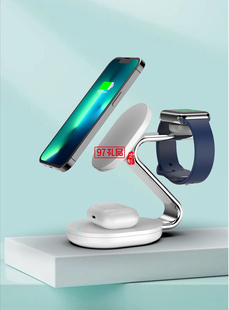 私模新款三合一磁吸立式支架無(wú)線(xiàn)充電器