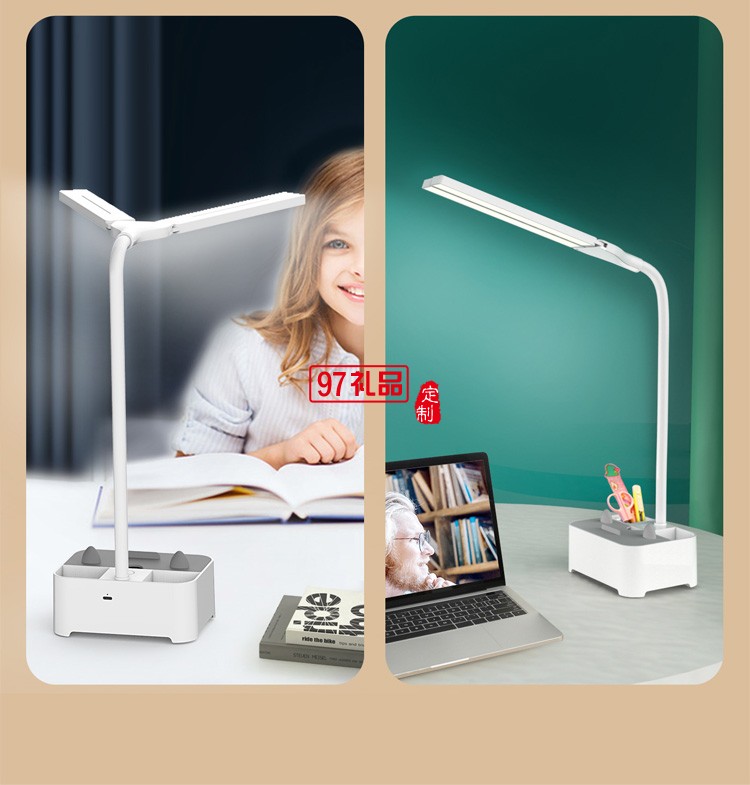  新款創(chuàng)意學(xué)生充電臺燈手機支架筆筒USB