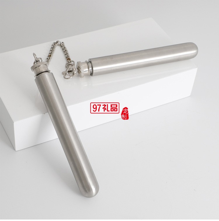 1.5盎司隨身戶(hù)外便攜雙截棍不銹鋼酒管圓底雪茄管狀小酒壺