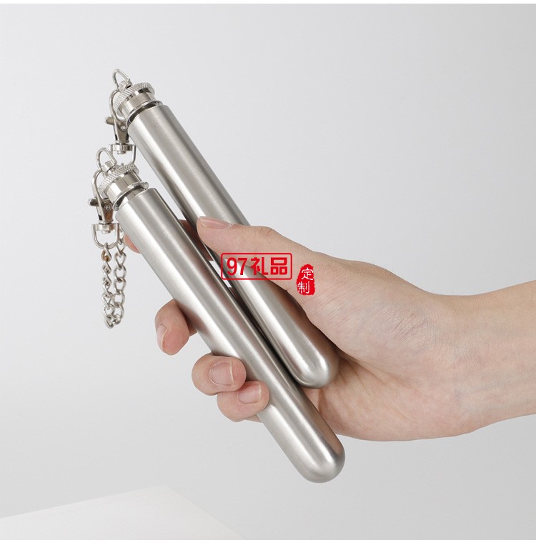 1.5盎司隨身戶(hù)外便攜雙截棍不銹鋼酒管圓底雪茄管狀小酒壺