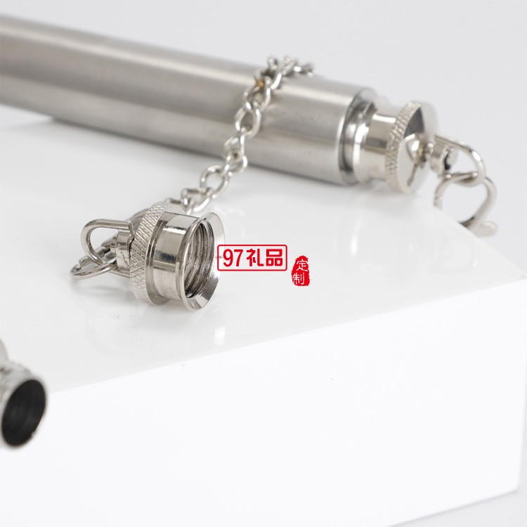 1.5盎司隨身戶(hù)外便攜雙截棍不銹鋼酒管圓底雪茄管狀小酒壺