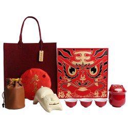 ?；⑸?chuàng)意國潮虎年新年送禮商務陶瓷旅行茶具套裝隨手禮品整套