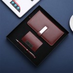 筆記本、名片夾、簽字筆商務(wù)三件套禮盒套裝