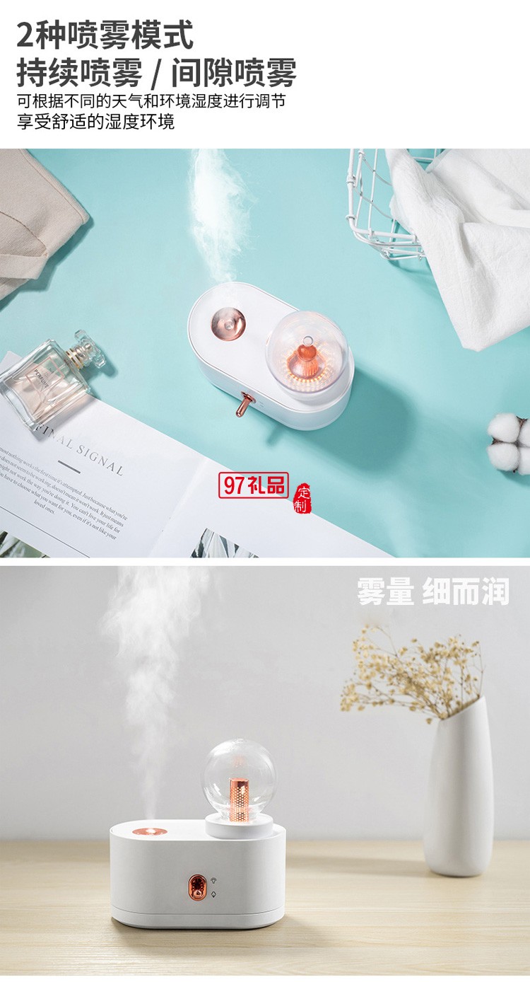 燈泡撥動(dòng)開(kāi)關(guān)酒精噴霧TYPE-C接口帶夜燈加濕器