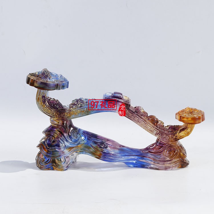高檔琉璃水晶獎杯定制 商務禮品龍頭龍騰企業(yè)年會員工獎品禮品